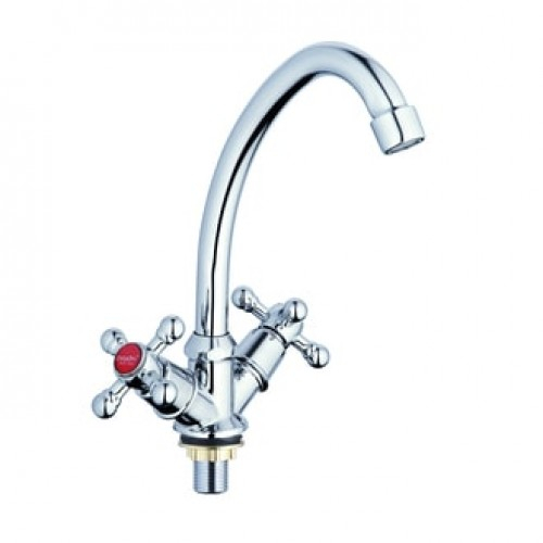 DMX4-A605 двурукий смеситель для кухни на гайке эконом ( уп 2шт)