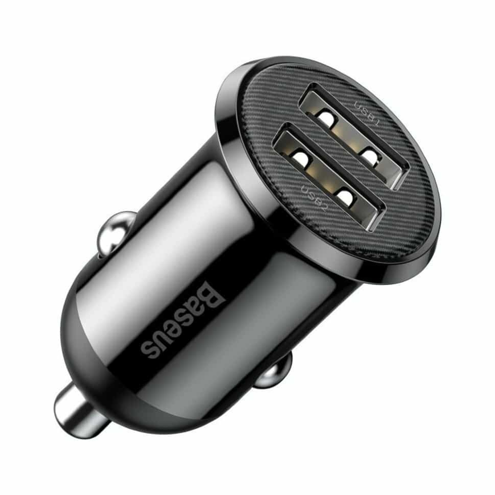Автомобильное зарядное устройство Baseus Grain Pro Car Charger Dual USB 4.8A-Чёрный