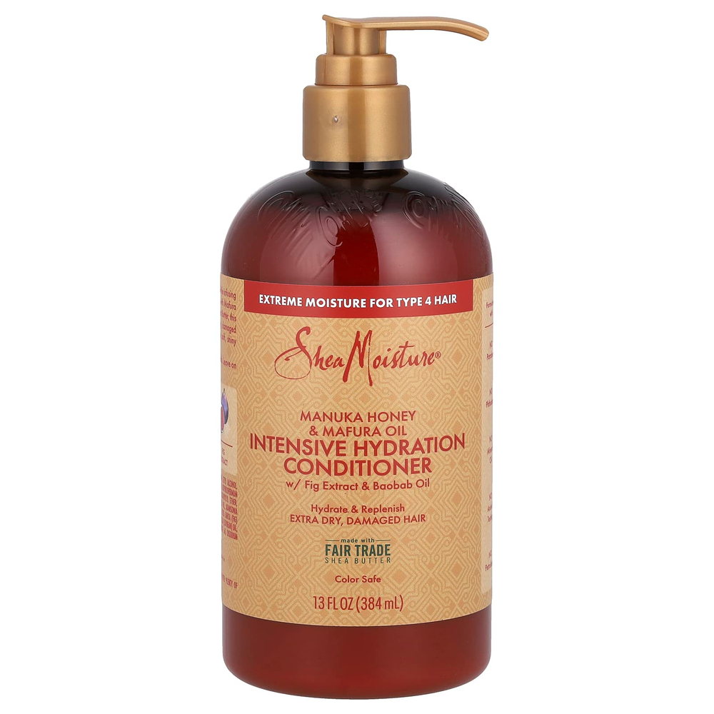 SheaMoisture, кондиционер для волос, с мёдом манука и маслом мафуры, интенсивное увлажнение, 384 мл (13 жидк. унций)