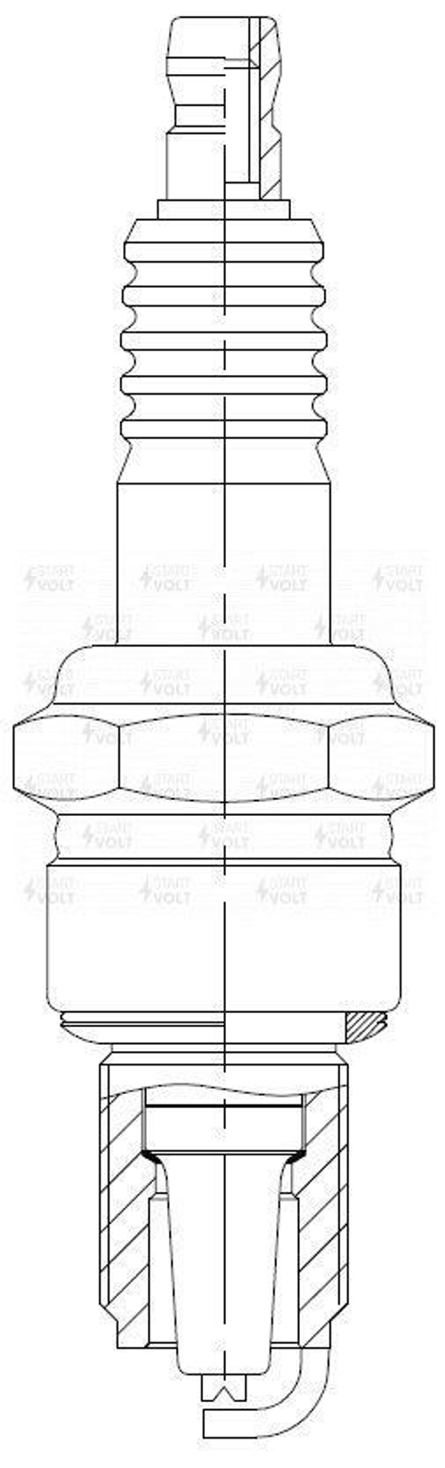 Свеча зажигания StartVolt VSP 0104 ВАЗ 2101-2108 карб. зазор 0,5мм, с резистором