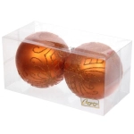 Новогодние шары 10 см (набор 2 шт) «Загадочная мечта», янтарь