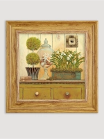 Картина настенная интерьерная в раме "под дерево" 26*26 см