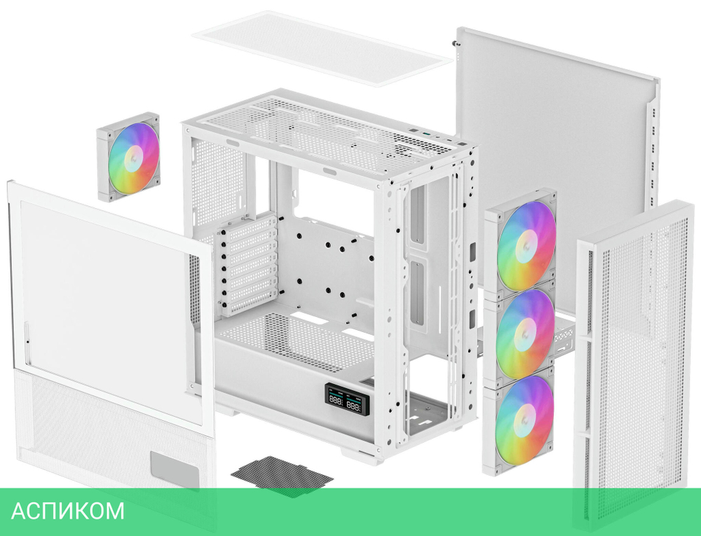 Корпус DeepCool CH560 Digital WH ATX без БП белый (R-CH560-WHAPE4D-G-1)