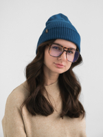 Шапка вязаная весенняя/осенняя МУЛА (Морская волна)