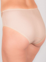 Высокие трусики-слипы с ажуром на поясе (Размер: 46) (Цвет: грязно-розовый)