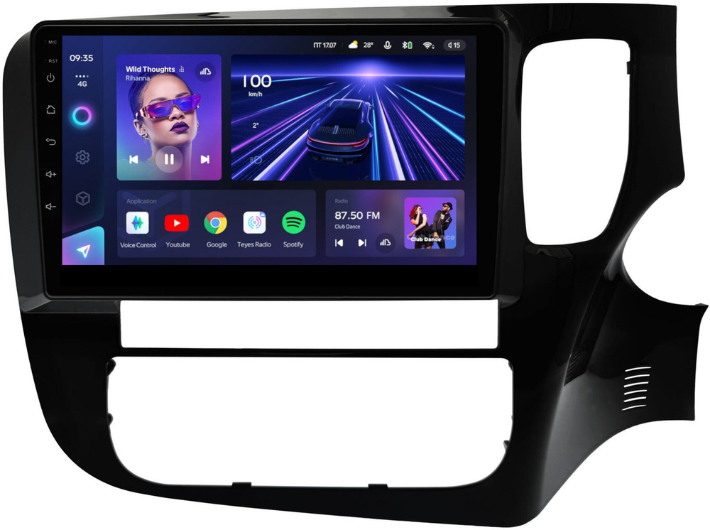 Магнитола Mitsubishi Outlander 3 2012-2021 (правый руль) - Teyes CC3 монитор 9" QLED на Android 10, ТОП процессор, 4Гб+32Гб, CarPlay, 4G SIM-слот