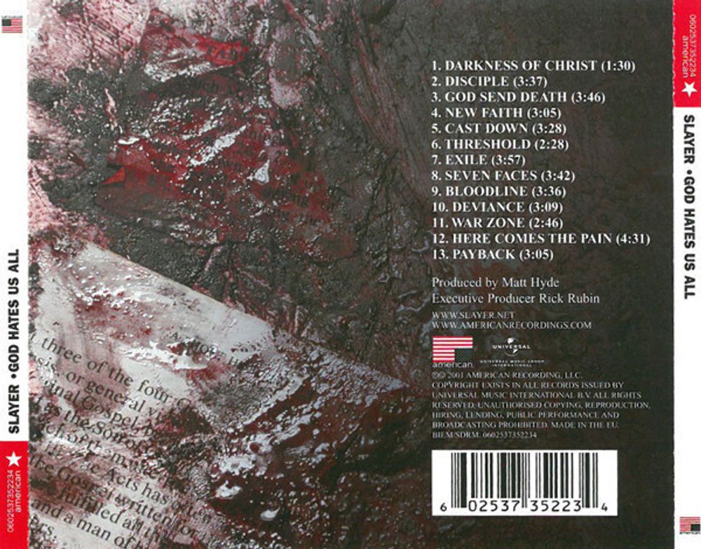 Slayer. God Hates Us All (CD)