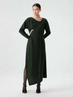 Платье с драпировкой и вышивкой OLA OLA