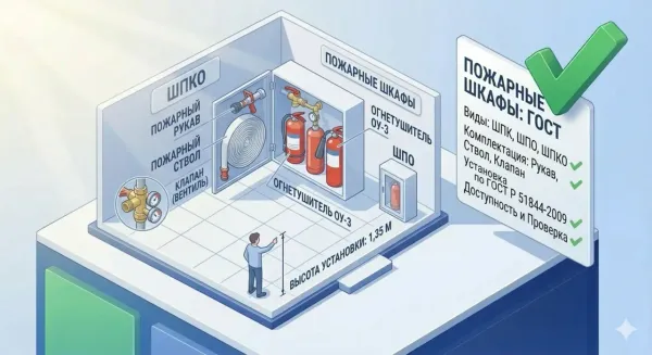Пожарные шкафы: виды, комплектация и правила установки по ГОСТ