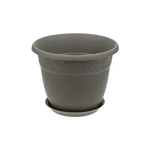 Кашпо РЯБИНА D280мм, 7,5л с поддоном французcкий серый