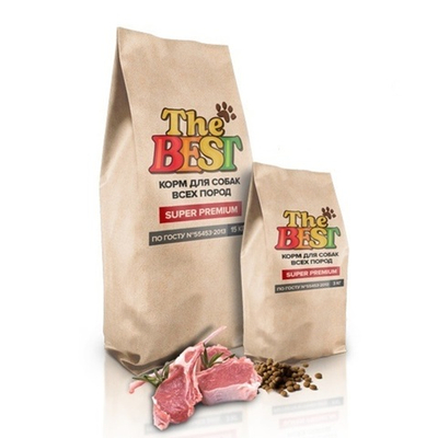 Корм для собак THE BEST с бараниной мелкая гранула