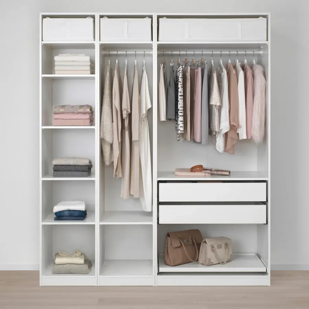 Гардероб - IKEA PAX/FLISBERGET/ПАКС/ФЛИСБЕРГЕТ ИКЕА, 200x60x236 см, белый/светло-бежевый