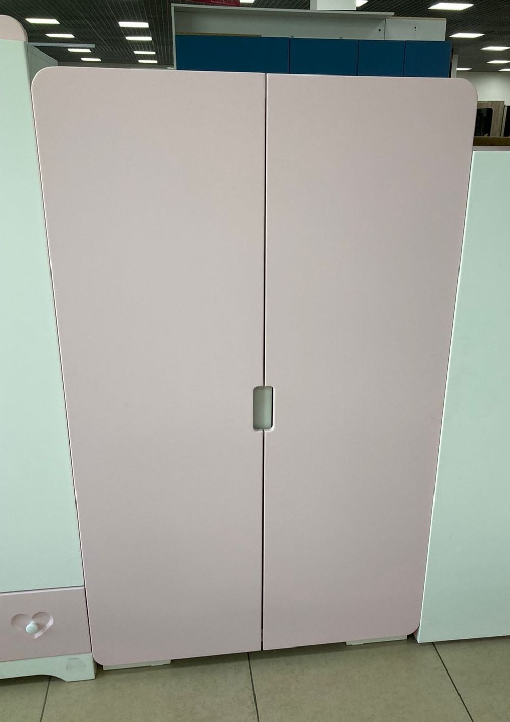 Шкаф 2-х дверный 1000 МДФ белый/орхидея