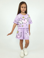 02-121-3 Комплект для девочки (фуфайка+ шорты)