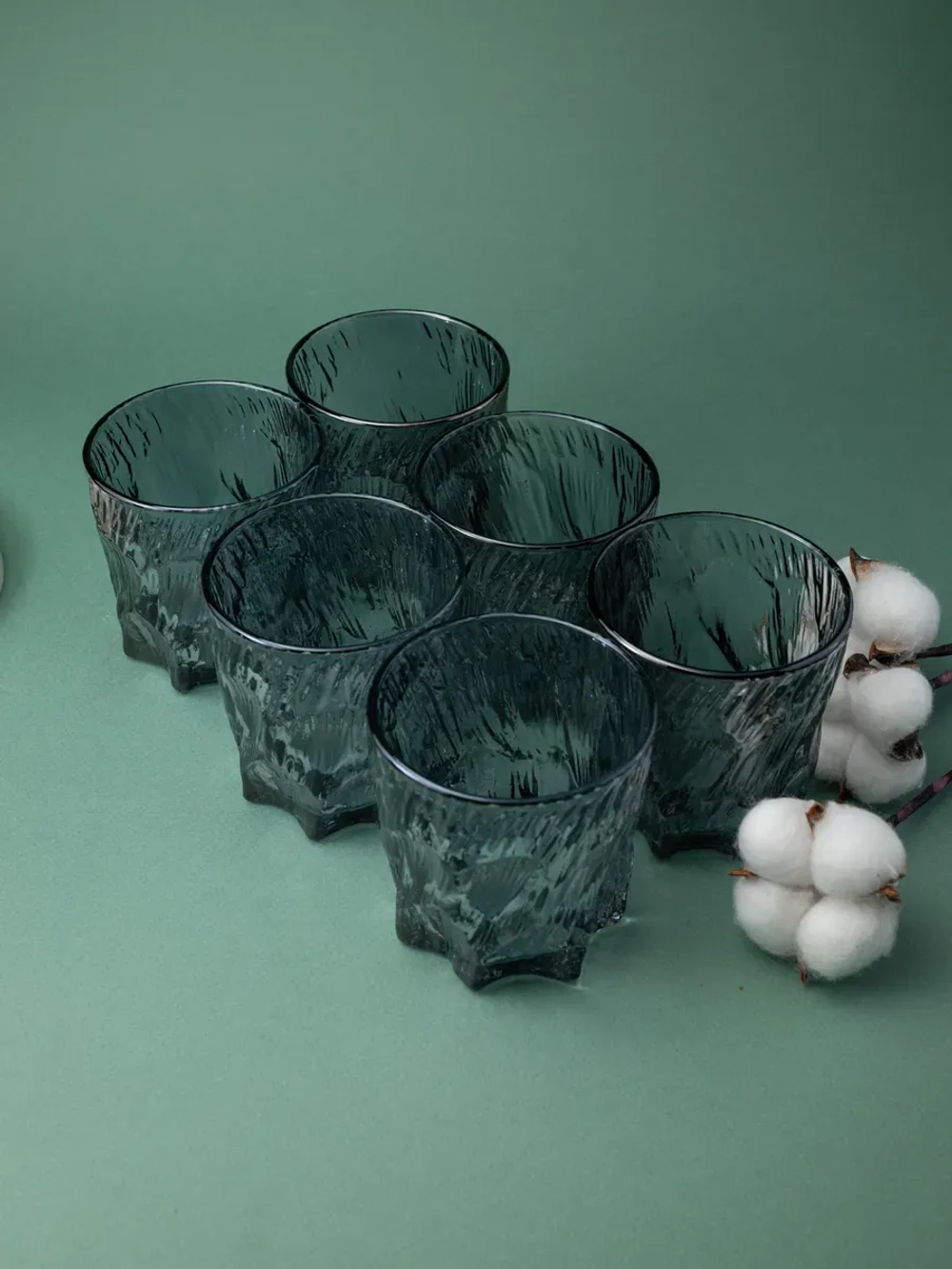 Стаканы для виски, 6 шт. Черный лед, 260 мл.