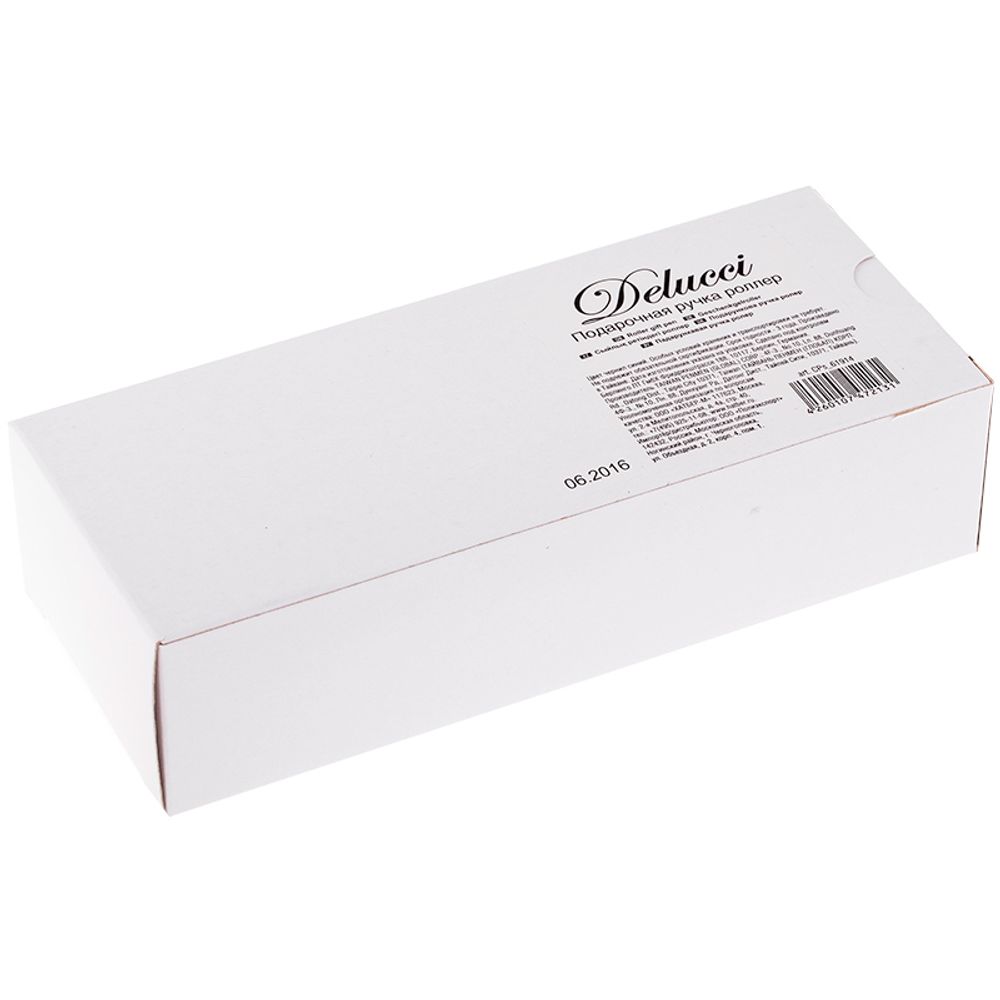 Ручка-роллер Delucci "Celeste" синяя, 0,6мм, цвет корпуса - золото, подарочная упаковка