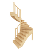 Лестница на второй этаж К-103м Левая с подступенками