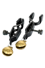 Черно-золотистые зажимы для сосков TOYFA Theatre (Цвет: черный с золотистым)