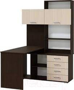 Стол компьютерный угловой с ящиками Крафт Белый, ПКС-11, 138,4х57х187 см Памир