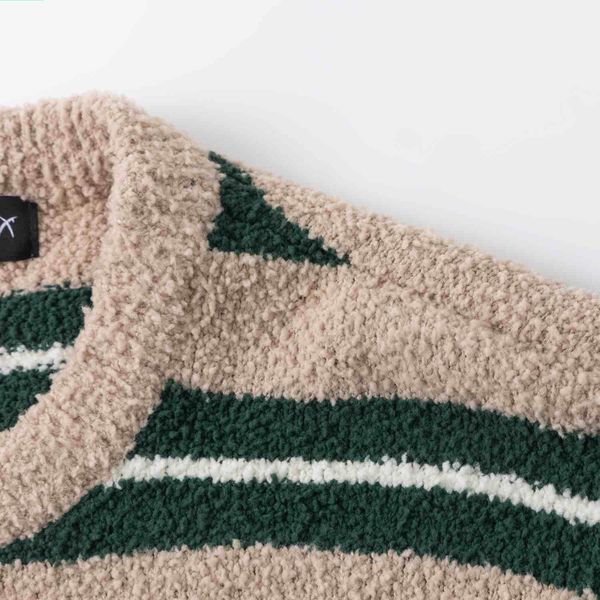 Свитер Soft Strips песочный/темно-зеленый - фото 4