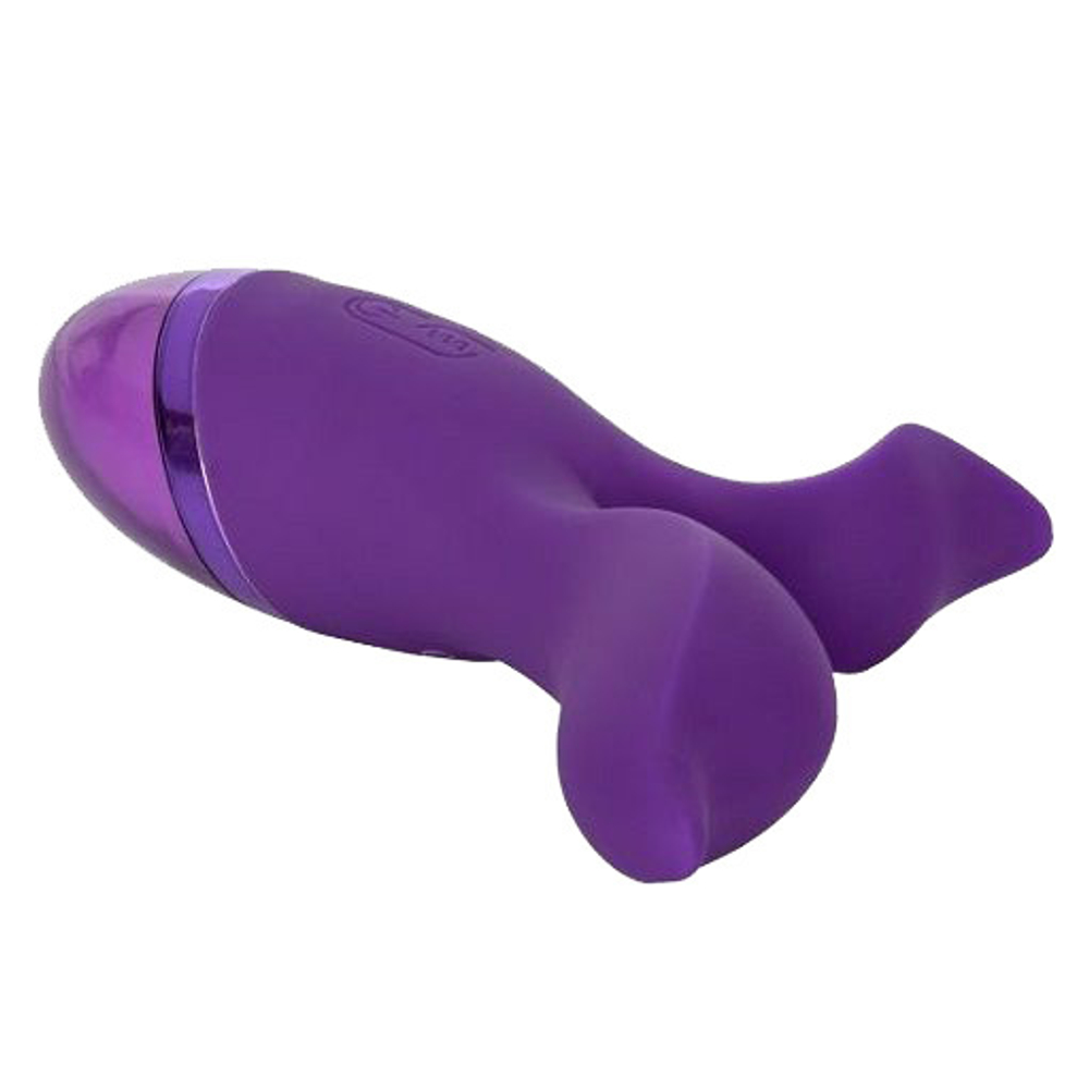 Фиолетовый раздвоенный вибромассажер 15,25см California Exotic Novelties  Aura Duo SE-0735-25-3