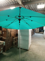 Зонт пляжный профессиональный Ø2.5 м, Theumbrela Semsiye Evi Kiwi Clips, серебристый, бирюзовый