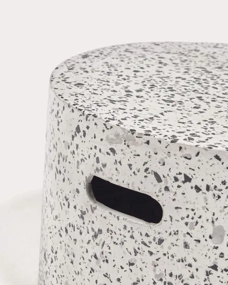Журнальный столик Jenell, Ø52 см, белый терраццо