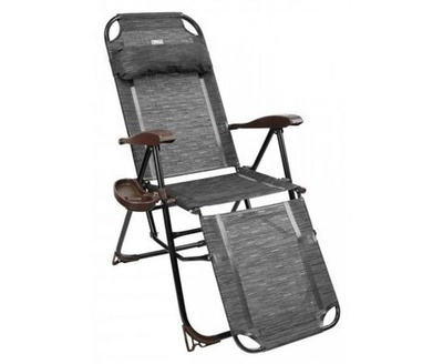 Кресло-шезлонг для дачи и отдыха с подножкой и полкой Nika КШ3/5 венге