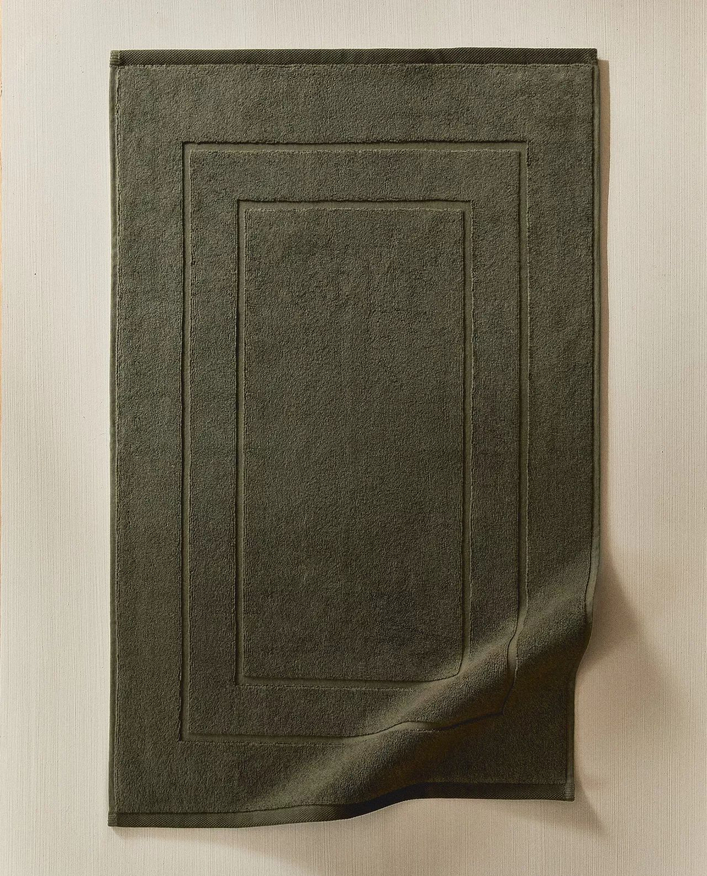Zara Home - Нескользящий коврик для ванной из хлопка, зеленый, 55x80 см
