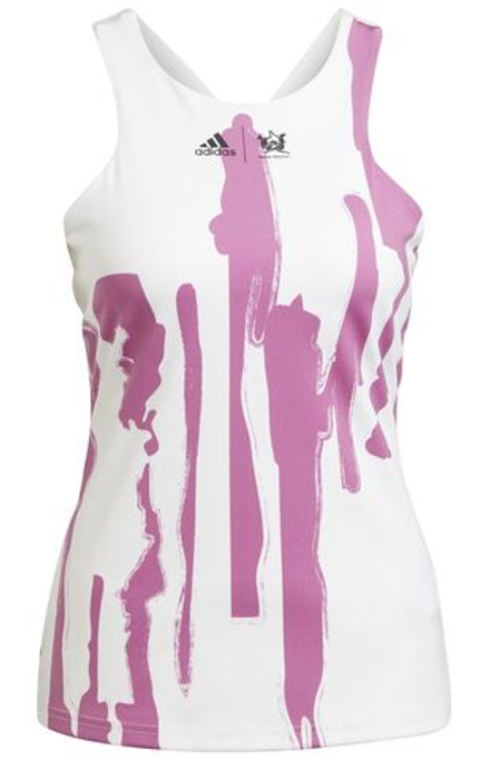 Топ теннисный Adidas New York Y-tank - white/semi pulse lilac