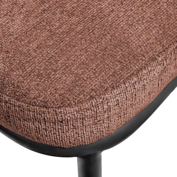 Полубарный стул Arvo 65 см, терракотовый шенилл с черными ножками