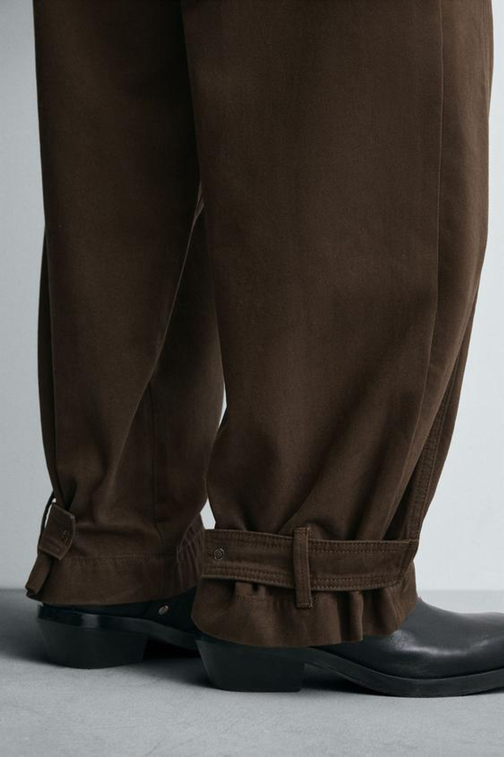 ZARA БРЮКИ BALLOON FIT, КОРИЧНЕВЫЙ