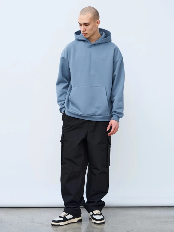 Худи оверсайз с начесом (индиго)