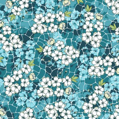 Decorative flowers seamless pattern.