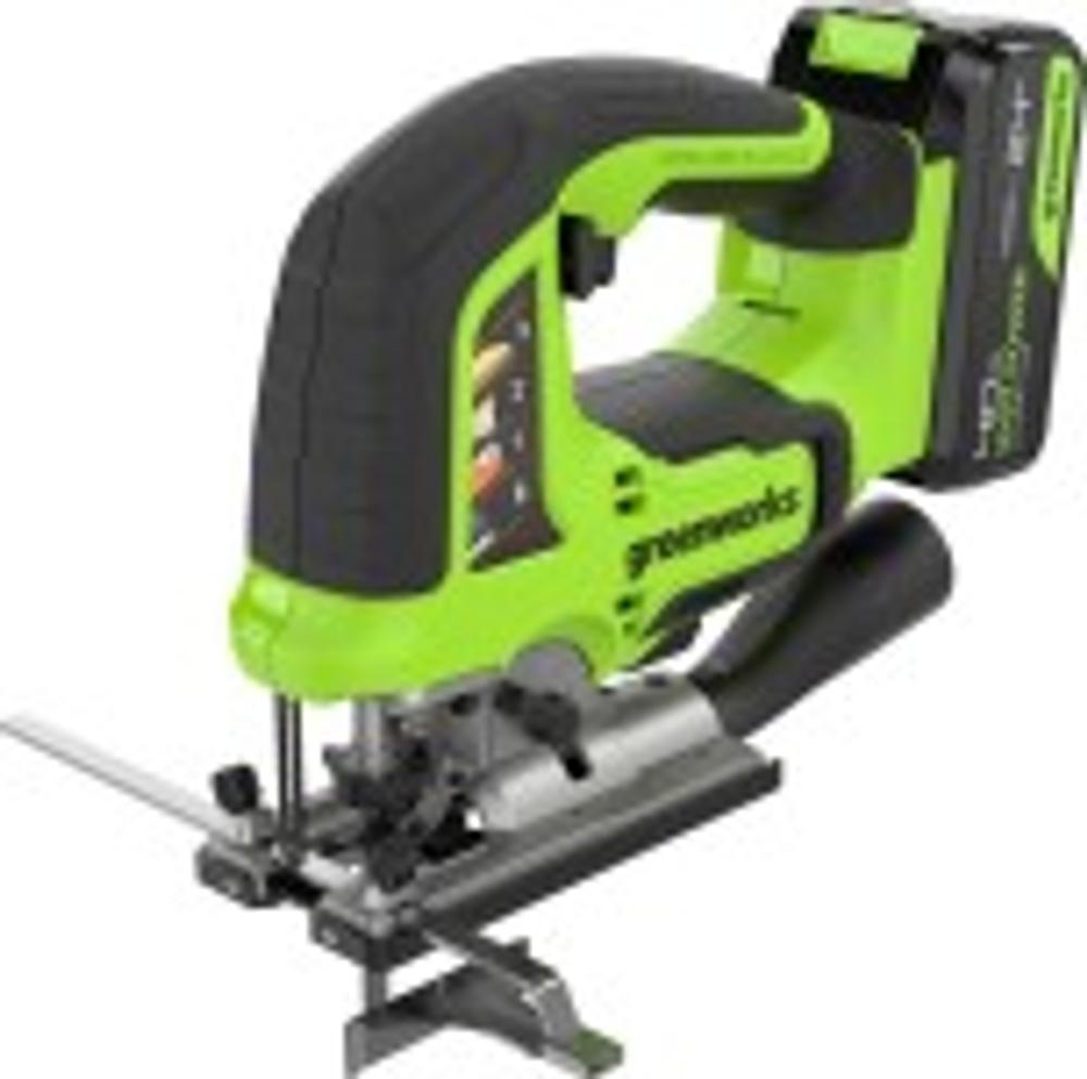 Лобзик аккумуляторный GREENWORKS GD24JS120 24V, АКБ 4Ач и ЗУ 3601407CUB