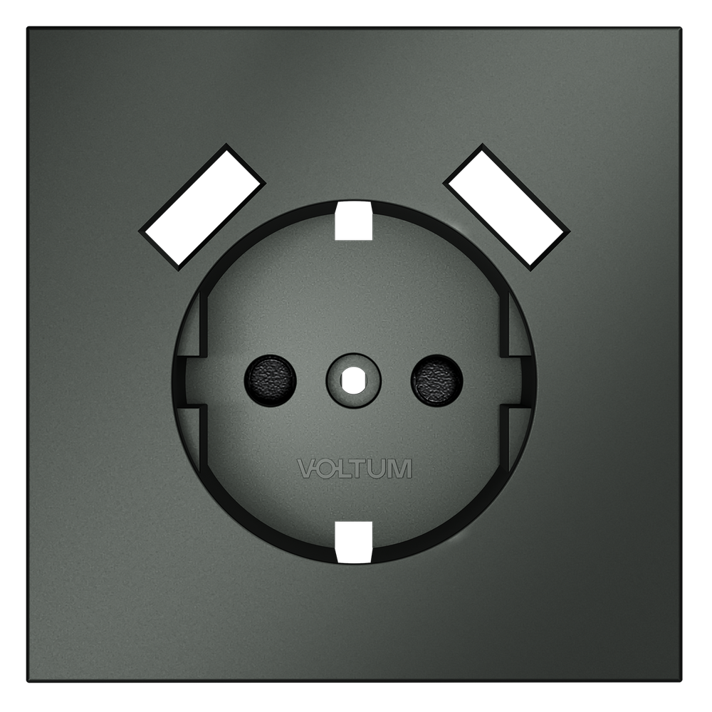 Накладка для розетки с заземлением и защитными шторками, с USB A+A, S70 (титан)