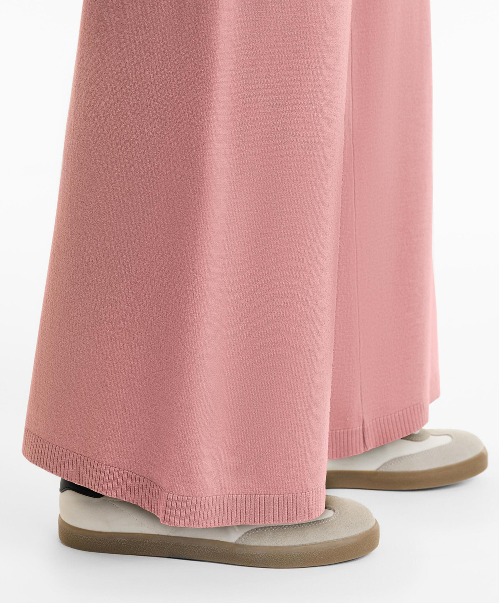 OYSHO Прямые трикотажные брюки, розовый