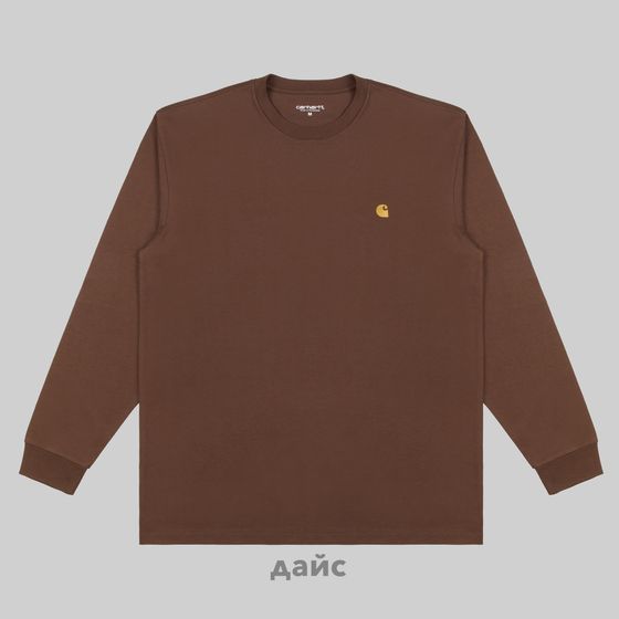 Лонгслив мужской Carhartt WIP Chase артикул:I026392_chocolate - купить в магазине Дайс