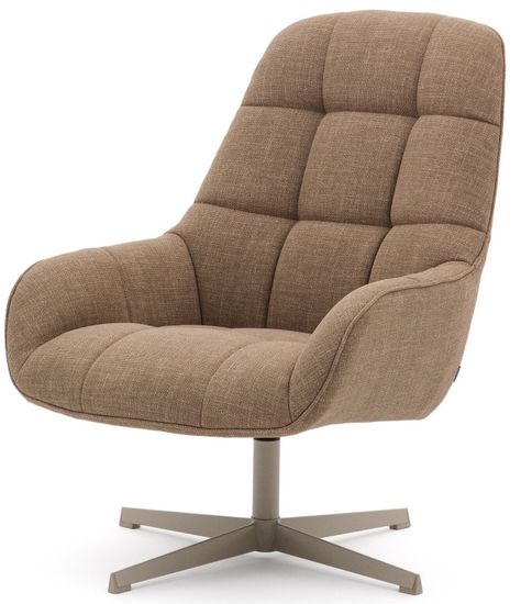 Jaspe Вращающееся кресло светло-коричневого цвета с серой отделкой металла Испания 