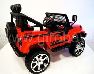 Детский электромобиль River Toys Jeep T008TT красный фото №7