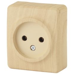 11-2201-11 ЭРА Розетка 2P, 16A-250В, IP20, ОУ, Эра Эксперт, сосна | Эра Эксперт