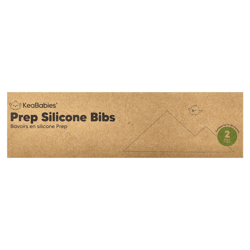 KeaBabies, Силиконовые нагрудники Prep, для детей 3–36 месяцев, мягкие, 2 шт.