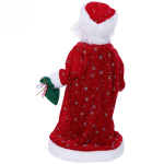 Дед Мороз музыкальный 39см красный со свечой и мешком