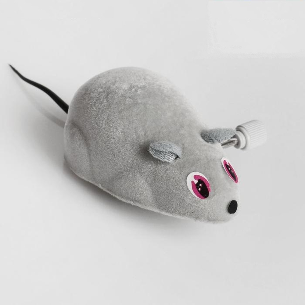 Мышь заводная, 7 см, серая