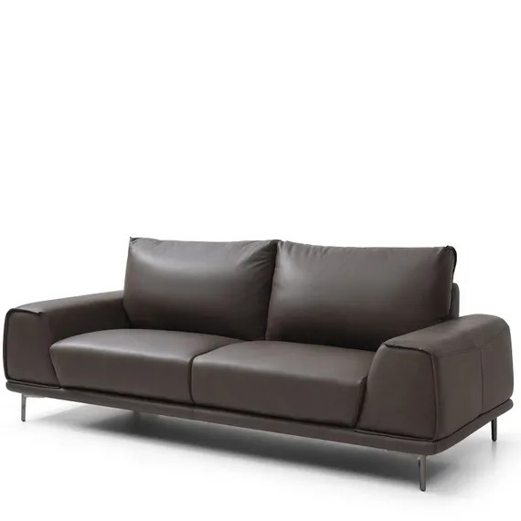 Трехместный диван Nolan 222 см из натуральной коричневой кожи