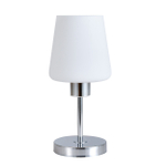 Настольный светильник 1х60Вт Е27, металл/стекло, хром/белый