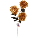 Искусственные цветы «FLOWERS GLAMOUR» 70см Гортензии 3 цветка золотые