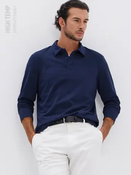 Повседневный базовый лонгслив поло