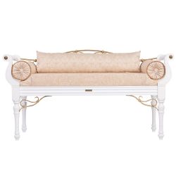 Банкетка Флоренция Премиум Белый Каледония Даймонд Айвори Амбер