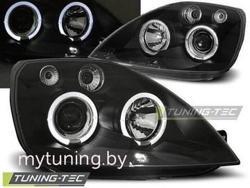Передние фары angel eyes black для Ford Fiesta MK6
